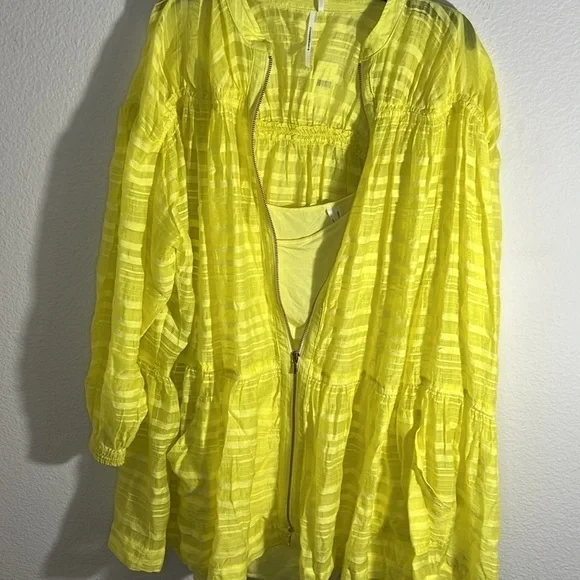 Anthropologie women’s dress sz L Long-Sleeve Zip-Front Mini boho NWT oversized - Picture 7 of 10